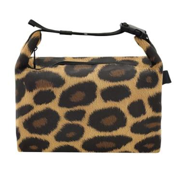 Imagem de STAYTOP Lancheira com estampa de pele de leopardo com fivela, lancheira isolada para meninos e meninas, lancheira térmica para trabalho escolar