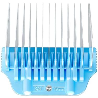 Imagem de MEMIRY Acessório de proteção de cortador largo para lâmina larga tipo A5, compatível com Andis, Wahl, Oster, acessório de cuidados com animais de estimação, pente profissional de aço inoxidável (19 mm