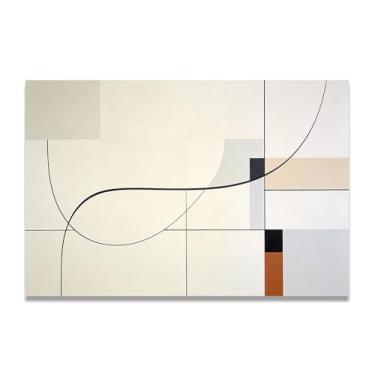 Imagem de LKXGRRSFG Clear The MindMinimalista Arte em tela: Serenidade tons neutros grande área em branco para decoração de espaço calmo 11,20 x 45 cm sem moldura