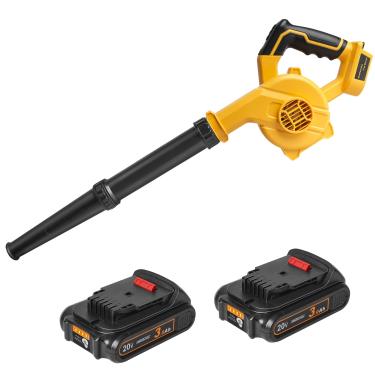 Imagem de TENMOER Soprador de folhas sem fio para bateria Dewalt 20V, velocidades variáveis, 200 CFM com 2 pilhas 3AH e carregador, soprador alimentado para cuidados com o gramado, quintal, carro, pátio