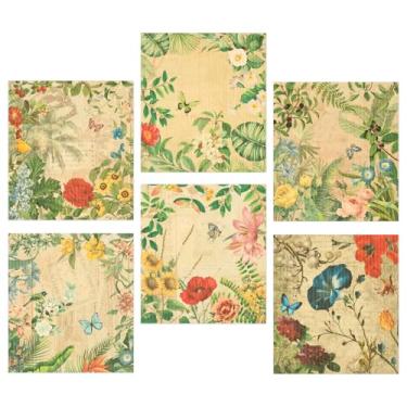 Imagem de ZJRDYYK Pacote com 6 panos de prato suecos, panos de prato suecos reutilizáveis de 19 x 17 cm para cozinha, toalha de papel reutilizável lavável para cozinha bar lavagem à mão (estilo 4)