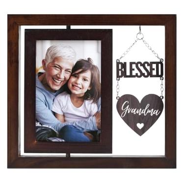 Imagem de InnoBeta Porta-retratos para avó de netos, avó abençoada, Dia das Mães, Natal, aniversário, porta-retrato giratório 6R