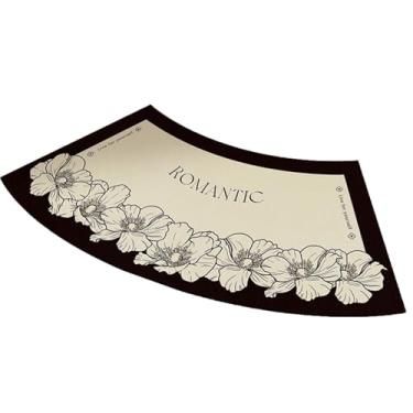 Imagem de Tapetes de chuveiro curvos, tapete de banho curvo forte absorvente para chuveiro redondo e canto, tapete de banho de canto de secagem rápida, tapete de chuveiro inferior antiderrapante de borracha