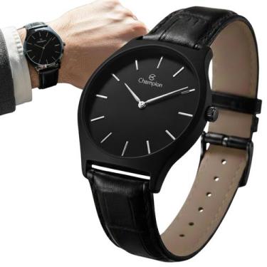 Imagem de Relógio Champion Couro Preto CN20597P 40mm Masculino Quartz