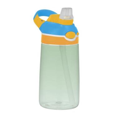 Imagem de Garrafa de água esportiva infantil gradiente verde menta verde dinossauro para escola, 473 ml, 473 ml, garrafa de água Tritan com canudo, copos de viagem à prova de vazamento para crianças
