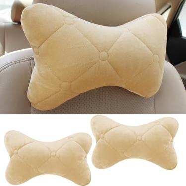 Imagem de Alieemo Travesseiro de encosto de cabeça de carro, 2 peças de almofada macia e confortável para pescoço de veículo, acessórios de apoio de cabeça para alívio da fadiga, acessórios universais de