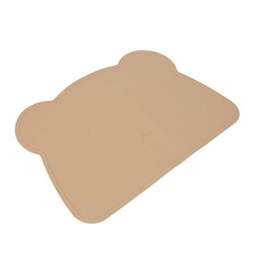 Imagem de GLOGLOW Jogo Americano de Silicone para Crianças, Formato de Urso, Antiderrapante, Isolamento Térmico, 14,4 X 10,4 Polegadas, Material Macio para Crianças, Formato de Urso, Antiderrapante, (Marrom)