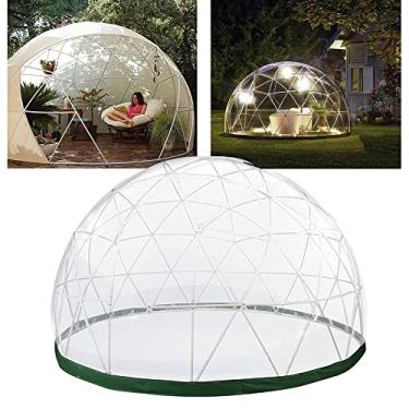 Imagem de CMOLVUR Gazebo de estufa de jardim, cúpula de barraca familiar de transparência total com cobertura de PVC, para quintal, toldo de festa interno/externo, 3,65 x 2,2 m