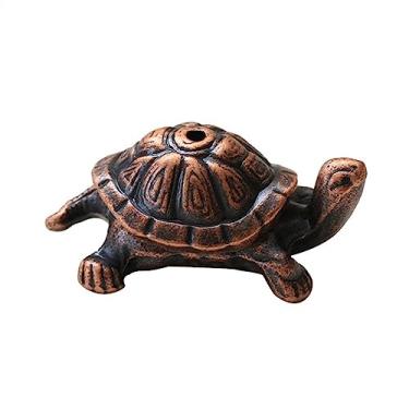 Imagem de porta-vara de incenso Criativo mini queimador de incenso tartaruga linha metal decoração mesa escultura