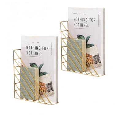 Imagem de CROISSANT Organizador de arquivos montado na parede, cesta de revistas de metal, suporte de revistas montado na parede, adequado para pendurar pastas de arquivos para escritório e sala de estar