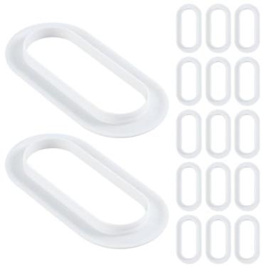 Imagem de MAYJOYDIY 45 peças de alças de transporte brancas resistentes 42,5 × 21 × 3,2 cm alças ovais para sacolas de compras de varejo, alças de substituição ergonômicas para embalagem de presente e projetos