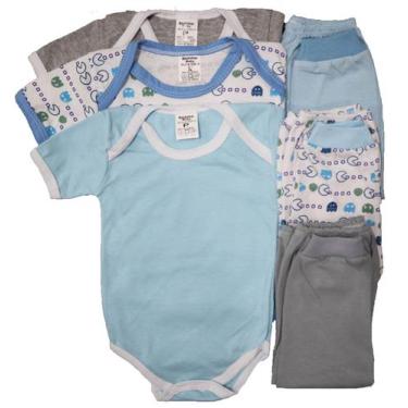 Imagem de Kit C4 Peças Body mijão Roupa Bebê Estampada 4 Peças Algodão - Batutin