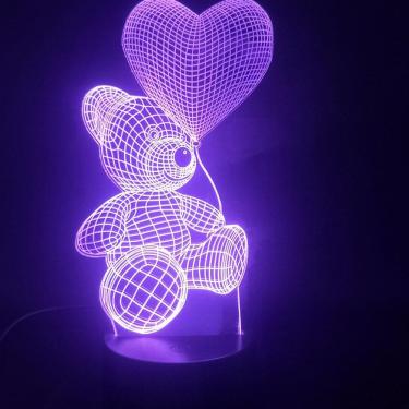 Imagem de Balão Night Light Love Bear 3D LED para quarto de crianças