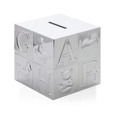 Imagem de Cofrinho de metal mealheiro prata adulto caixa de dinheiro cédula economia de moedas, recipiente de metal cofre, caixa de dinheiro para crianças decoração de casa