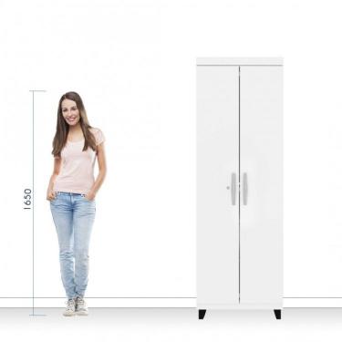 Imagem de Armário Multiuso 2 Portas Com Chave Asteca Valdemóveis Branco Brilho