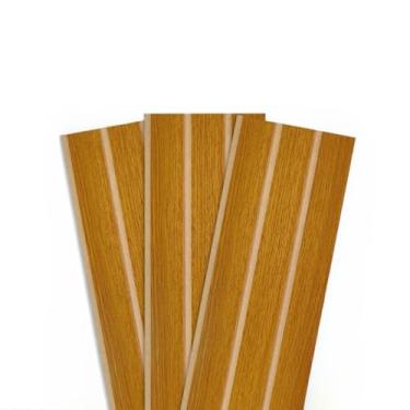 Imagem de Placas Painel Ripado MDF Autocolante 45x11cm – Decoração Moderna Sem Obra(LOURO,10 PLACAS)