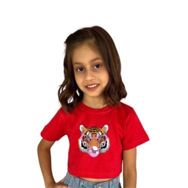 Imagem de Blusinha Infantil Babylook Tigresa Óculos Estampa Modinha - CAMARIM MI