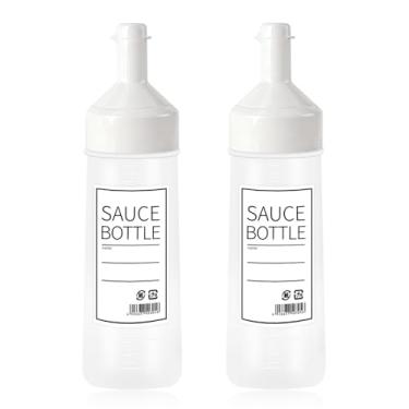 Imagem de CHILDHOOD Frascos de condimento Squeeze Squirt de 340 g com tampa, pacote com 2 - para ketchup, molho de salada, mostarda - branco