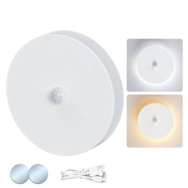 Imagem de Luz Com Sensor De Movimento - Lampada LED Regulavel Com 2 Niveis De Brilho | Iluminacao Recarregavel Magnetica Para Baixo De Armarios,Para Cozinha Quarto Escadas Casa De Banho E Despensa