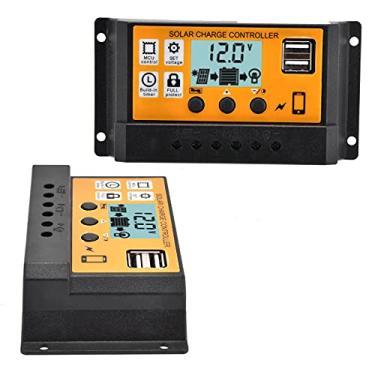 Imagem de Acouto Controlador para Painel Solar - Regulador PWM USB Duplo de 3 Estágios 12V/24V 10A Com Display LCD (10A)