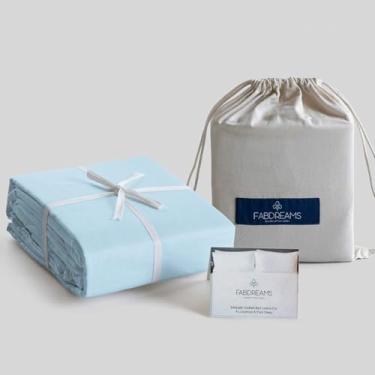 Imagem de Fabdreams Conjunto de lençóis 100% algodão orgânico percal California King Size | Contagem de 300 fios | Certificado GOTS | Algodão de fibra longa | Fresco e respirável | Cabe em bolsos profundos de