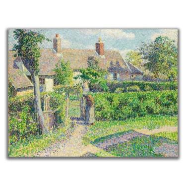 Imagem de Yomcut Arte de parede em tela Camille Pissarro - Pôster de horta - Pintura de paisagem natural, impressão de pintura de mestre famoso, pôster vintage, decoração de parede estética de quarto, sem