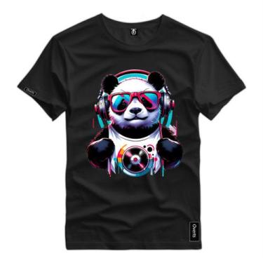 Imagem de Camiseta Urso de Dj Masculina Blusa Personalizada Estampa DTF Realista