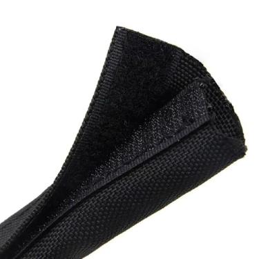 Imagem de Manga De Cabo De Nylon Trançado Preto De 1m (ID 15-100mm) Protetor Flexível De Gerenciamento De Fio - Isolante, À Prova De Poeira E Reutilizável(ID 40mm)