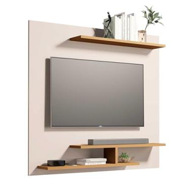 Imagem de Painel Osiris para TV 32 polegadas com Nichos e Prateleira. (Off/Cedro)