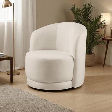 Imagem de Poltrona para Sala de Estar Madeira Maciça Base Giratória Alice - Cast