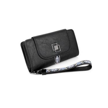 Imagem de FADEON Carteiras de couro para mulheres, bolsa de pulso grande com bloqueio de RFID e organizador de porta-cartão de crédito, Estilo retrô preto, 4.13 * 2.13 * 7.87 = 70.17 cubic inches, Vintage