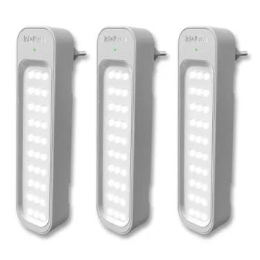 Imagem de Kit 3 Lâmpadas Luminárias De Emergência 30 LEDS - Intelbras LEA 150 - 