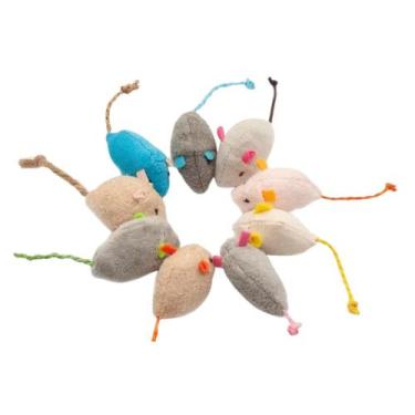 Imagem de Kit 2 Brinquedos Para Gato, Rato de Pelúcia Realistas  Cores Sortidas 
