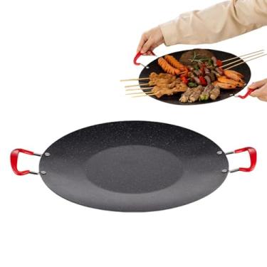 Imagem de Panela para churrasqueira interna, Panela para churrasqueira,Fogão de acampamento grelha para churrasco - Churrasqueira coreana com alça de silicone, frigideira redonda, grelha coreana interna para ca