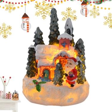 Imagem de Casa de Pão de Gengibre,Vila Natalina Iluminada | Conjunto Ilumine a Vila de Natal,Decoração de mesa com estatuetas, exibição de vila de Natal, edifícios colecionáveis ​​para sala de estar e quarto