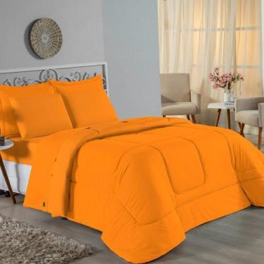 Imagem de Kit Edredom Dupla Face + Jogo de Lençol Queen Nobre 7 peças Malha 100%