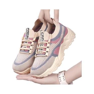 Imagem de Tênis Chunky Femininos Respirável Em Malha Casual Com Solado Macio Par