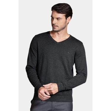 Imagem de Tricot Manga Longa Gola v Grafite Mescla-Masculino