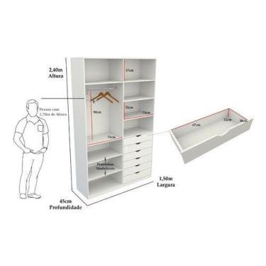 Imagem de Armário Arara Gaveta Verônica M20 100% Mdf ( Sapato Roupa) - VETORIAL 