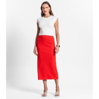 Imagem de Saia Midi De Ribana Feminina Endless Laranja, GG, Laranja