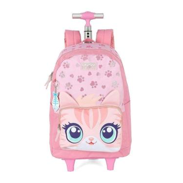 Imagem de Mochila de Rodinhas Luxcel Com Alça Up4You Pet Cute Rosa-Feminino