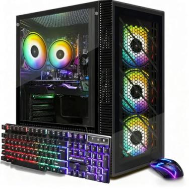 Imagem de STGAubron Computador desktop para jogos, Radeon RX 590 8G, Intel Core i7 até 3,9 G, 32 GB RAM, SSD de 1 TB, WiFi 600M, BT 5.0, Ventilador RGB x4, Windows 11 Home