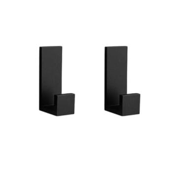 Imagem de Cabide Gancho Adesivo de Parede com Fita Dupla Face 3M para Toalhas Banheiro Cor Preto(2,Preto)