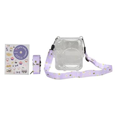 Imagem de Generic Estojo para Câmera Mini 12 Com Adesivo de Alça de Ombro, Estojo Protetor Transparente Rígido, Material de PC, Design de Abertura 1:1, Alça de Ombro Portátil, 110 Cm (Roxo)