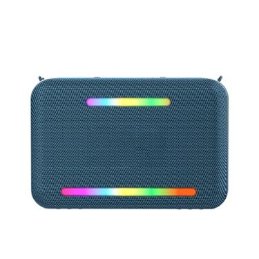 Imagem de Mingzhe Alto-falante Portátil Subwoofer Baixo Poderoso de 120 W Com Luzes RGB Estéreo Sem Fio para Eventos de Festa (Azul)