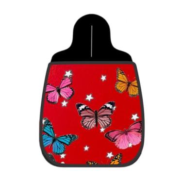 Imagem de Lixeira De Carro Organizador Lixinhocar Borboletas Fundo Vermelho 7