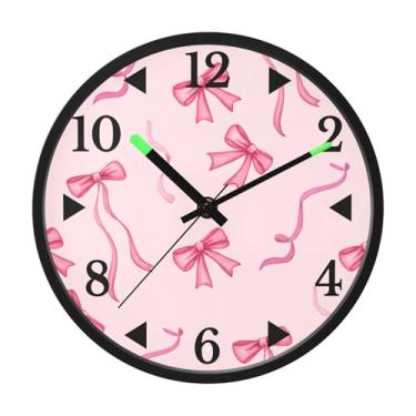 Imagem de STAYTOP Lindo relógio de parede de LED com gravata borboleta para quarto com brilho noturno, relógios de parede silenciosos de 30 cm para decoração de sala de estar, controle de som, relógio de parede