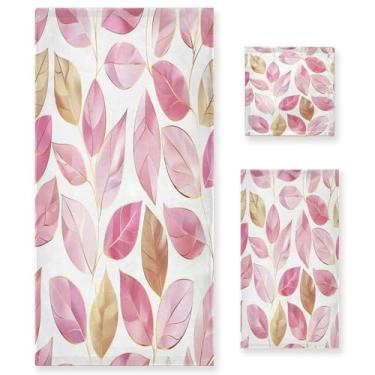 Imagem de xigua Conjunto de toalhas de banheiro com folhas absorventes macias 3 peças toalha de banho toalha de mão toalhas decorativas para banheiro, academia, hotel, praia, piscina