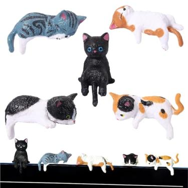 Imagem de Estatueta Gato - Pequeno Ornamento De Veículo De Animal | 5 Peças De Decoração De Interior De Para Gatinhos,Para Mesa Prateleira Janela Quarto Sala Escritório Painel