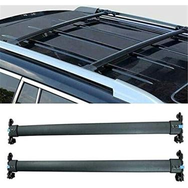 Imagem de YiXi-Partswell 2 peças de rack de teto barras transversais bagageiro de alumínio adequado para Toyota 4 Runner 2005-2021- preto